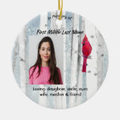 Christian Memorial Keepsake Cardinal Bird Keramisch Ornament (Voorkant)