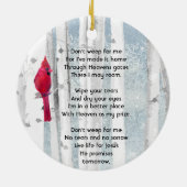 Christian Memorial Keepsake Cardinal Bird Keramisch Ornament (Achterkant)