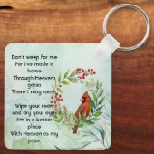 Christian Memorial Keepsake Cardinal Bird Sleutelhanger (Achterkant)