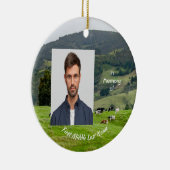 Christian Memorial Keepsake Cattle Farm Landscape  Keramisch Ornament (Rechts)