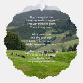 Christian Memorial Keepsake Cattle Farm Landscape  Ornament Kaart (Achterkant)