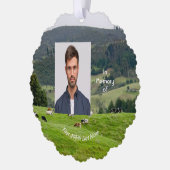 Christian Memorial Keepsake Cattle Farm Landscape  Ornament Kaart (Links)