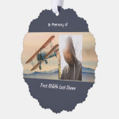 Christian Memorial Keepsake  Clouds Biplane Sky Ornament Kaart (Links)