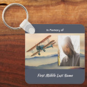 Christian Memorial Keepsake Clouds Biplane Sky Sleutelhanger (Voorkant)