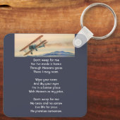 Christian Memorial Keepsake Clouds Biplane Sky Sleutelhanger (Achterkant)