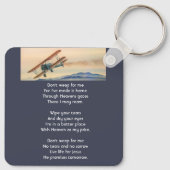 Christian Memorial Keepsake Clouds Biplane Sky Sleutelhanger (Achterkant)