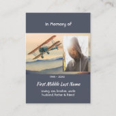 Christian Memorial Keepsake  Clouds Biplane Sky Visitekaartje (Voorkant)