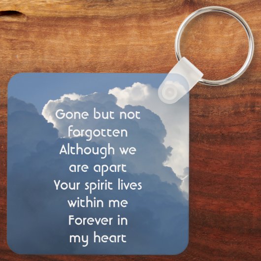 Christian Memorial Keepsake Clouds Sky Heavenly Sleutelhanger (Achterkant)