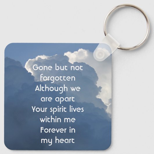 Christian Memorial Keepsake Clouds Sky Heavenly Sleutelhanger (Achterkant)