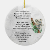 Christian Memorial Keepsake Cute Koala Children Keramisch Ornament (Achterkant)