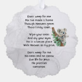 Christian Memorial Keepsake Cute Koala Children Ornament Kaart (Achterkant)