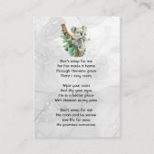 Christian Memorial Keepsake Cute Koala Children Visitekaartje (Achterkant)
