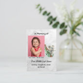Christian Memorial Keepsake Cute Koala Children Visitekaartje (Staand voorkant)