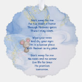 Christian Memorial Keepsake Cute Little Mouse  Ornament Kaart (Achterkant)