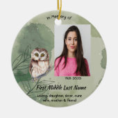 Christian Memorial Keepsake Cute Owl Bird Keramisch Ornament (Voorkant)