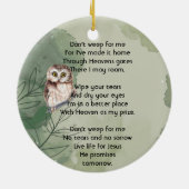 Christian Memorial Keepsake Cute Owl Bird Keramisch Ornament (Achterkant)