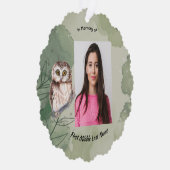 Christian Memorial Keepsake Cute Owl Bird Ornament Kaart (Rechts)