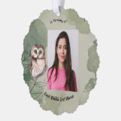 Christian Memorial Keepsake Cute Owl Bird Ornament Kaart (Links)