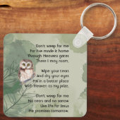 Christian Memorial Keepsake Cute Owl Bird Sleutelhanger (Achterkant)