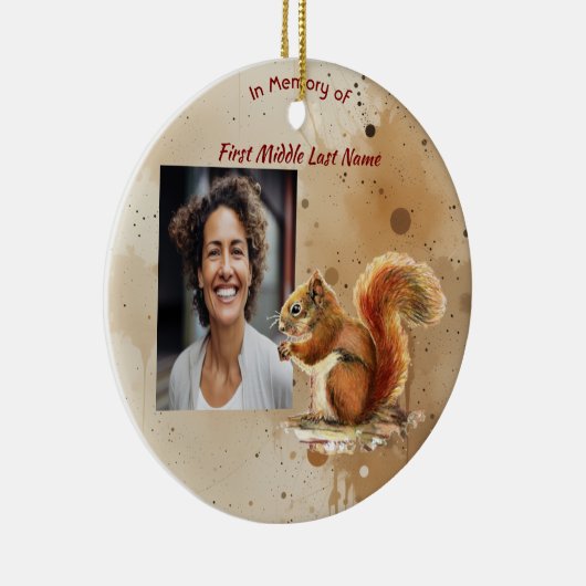 Christian Memorial Keepsake Cute Red Squirrel Keramisch Ornament (Rechts)