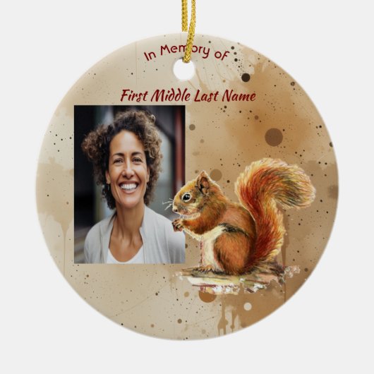 Christian Memorial Keepsake Cute Red Squirrel Keramisch Ornament (Voorkant)