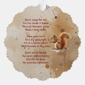 Christian Memorial Keepsake Cute Red Squirrel Ornament Kaart (Achterkant)