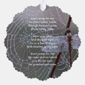 Christian Memorial Keepsake Dragonfly Dewdrops Ornament Kaart (Achterkant)