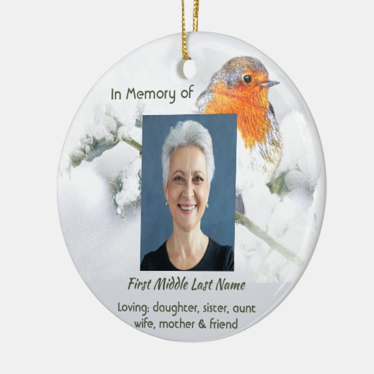 Christian Memorial Keepsake English Robin Bird Keramisch Ornament (Links)