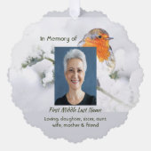Christian Memorial Keepsake English Robin Bird Ornament Kaart (Voorkant)