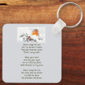 Christian Memorial Keepsake English Robin Bird Sleutelhanger (Achterkant)