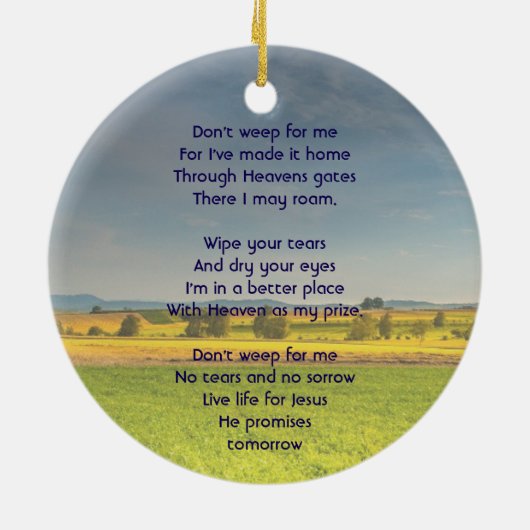 Christian Memorial Keepsake Farm Crop Prairie Keramisch Ornament (Achterkant)