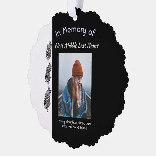 Christian Memorial Keepsake Feather Tribal Boho  Ornament Kaart (Links)