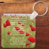 Christian Memorial Keepsake Field of Red Poppy Sleutelhanger (Achterkant)