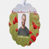 Christian Memorial Keepsake Field Red Poppy Ornament Kaart (Links)