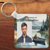 Christian Memorial Keepsake Fishing Lake in Boat Sleutelhanger (Voorkant)
