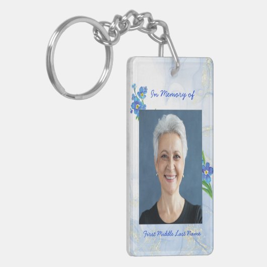 Christian Memorial Keepsake Forget me Not" Flowers Sleutelhanger (Voorkant Links)