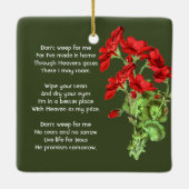 Christian Memorial Keepsake Geranium Flower Keramisch Ornament (Achterkant)