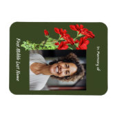 Christian Memorial Keepsake Geranium Flower Magneet (Horizontaal)