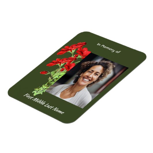 Christian Memorial Keepsake Geranium Flower Magneet (Linkerzijde)