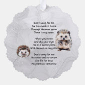Christian Memorial Keepsake Hedgehog Children Ornament Kaart (Achterkant)