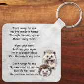 Christian Memorial Keepsake Hedgehog Children Sleutelhanger (Achterkant)