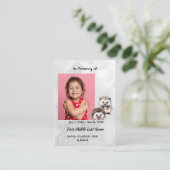 Christian Memorial Keepsake Hedgehog Children Visitekaartje (Staand voorkant)