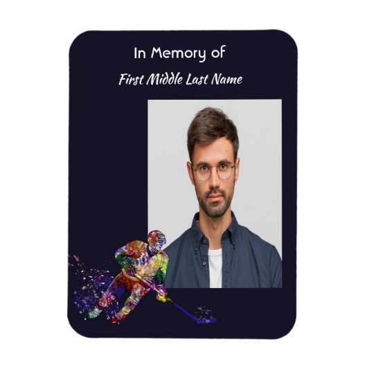 Christian Memorial Keepsake Hockey Player Sport Magneet (Verticaal)