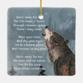 Christian Memorial Keepsake Howling Wolf Art Keramisch Ornament (Achterkant)