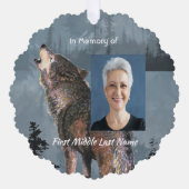 Christian Memorial Keepsake Howling Wolf Art Ornament Kaart (Voorkant)