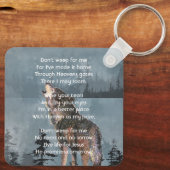 Christian Memorial Keepsake Howling Wolf Art Sleutelhanger (Achterkant)