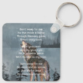 Christian Memorial Keepsake Howling Wolf Art Sleutelhanger (Achterkant)