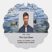 Christian Memorial Keepsake Lake Ducks Birds Ornament Kaart (Voorkant)