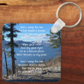 Christian Memorial Keepsake Lake  Forest Trees Sleutelhanger (Achterkant)