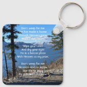 Christian Memorial Keepsake Lake  Forest Trees Sleutelhanger (Achterkant)